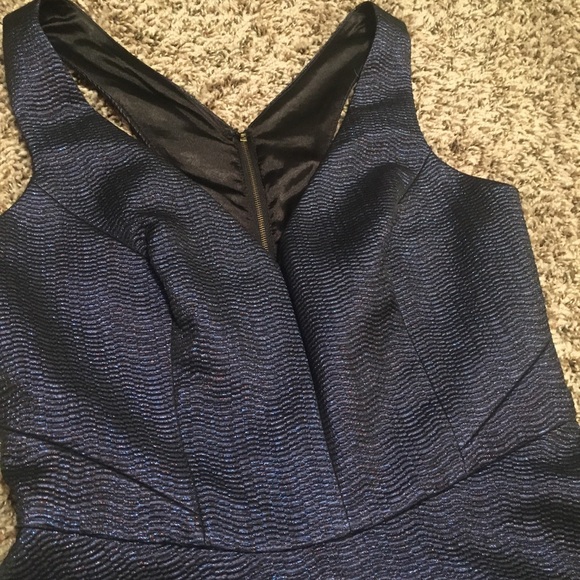 Express Blue Sparkle Structured Cocktail Dress - Picture 3 of 7